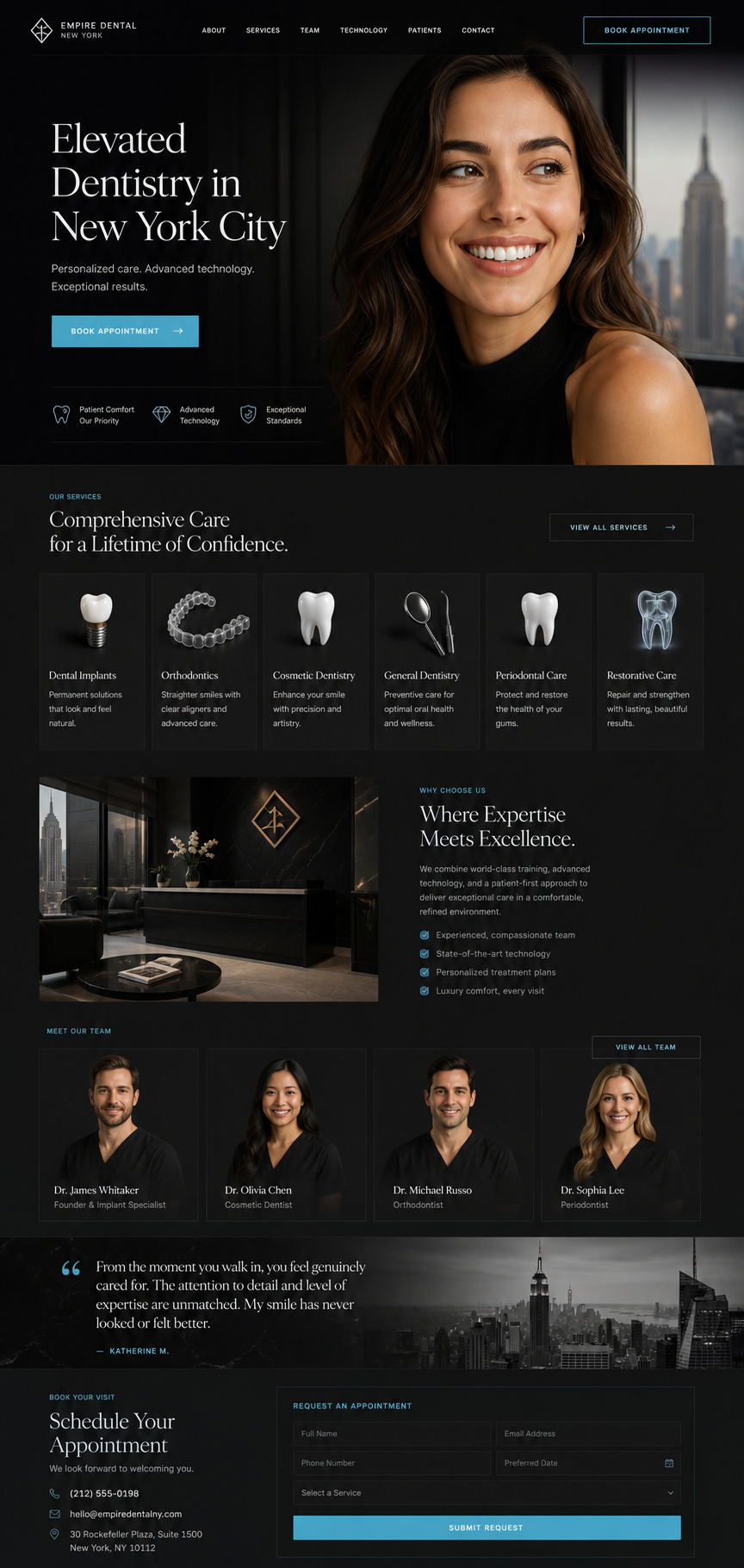 Madison Dental clinic website overview