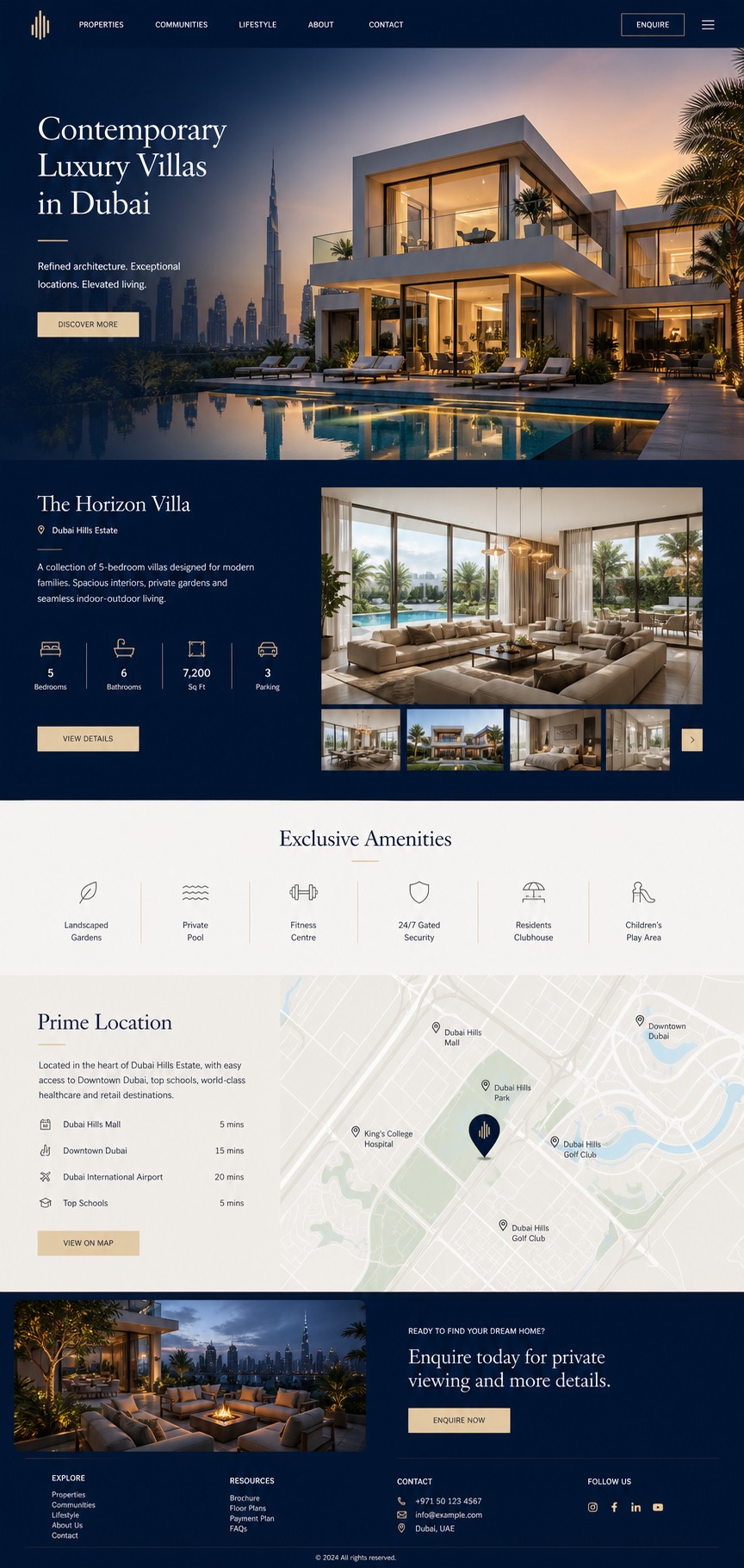 Aurora Estates real estate website overview