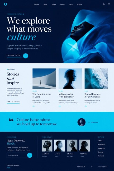 Premium editorial website design