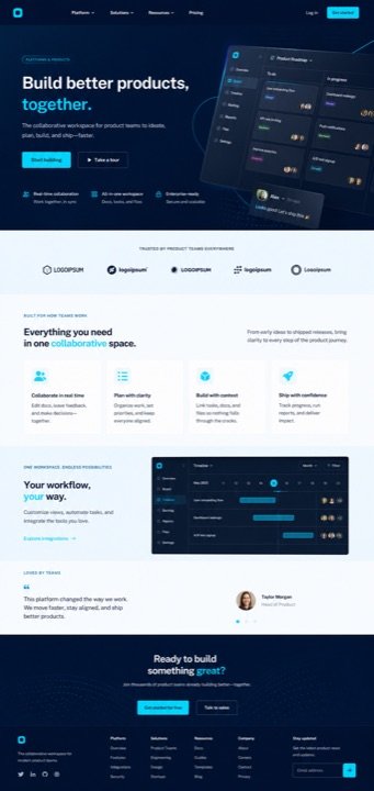 Product website design